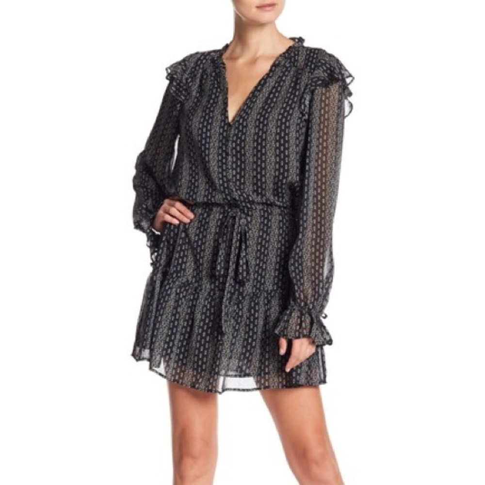 Paige Pomello Silk Printed ruffle Dress